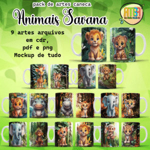 ESTAMPAS SAVANA ANIMAIS CANECAS