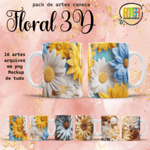 ESTAMPAS FLORAL 3D CANECAS