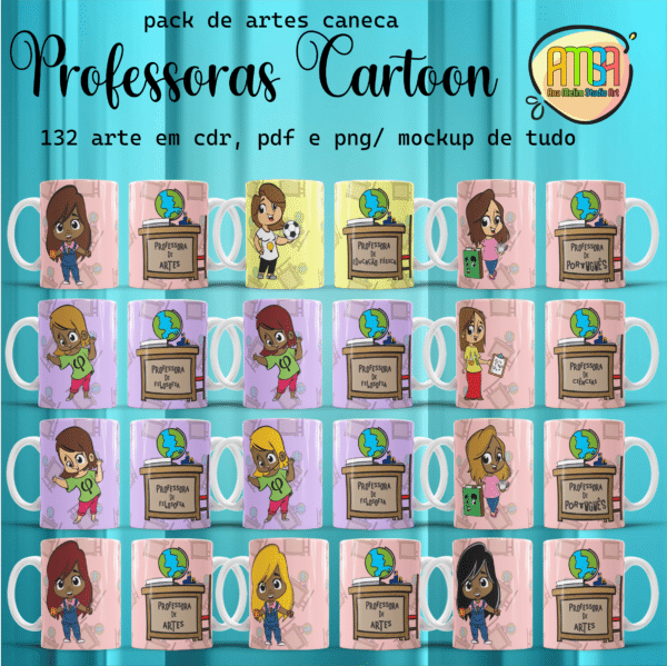 ESTAMPAS PROFESSORAS CARTOON CANECAS