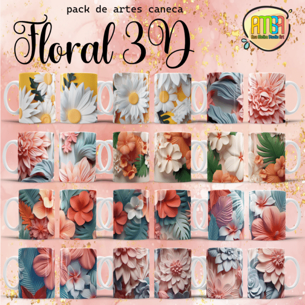 ESTAMPAS FLORAL 3D CANECAS - Image 2