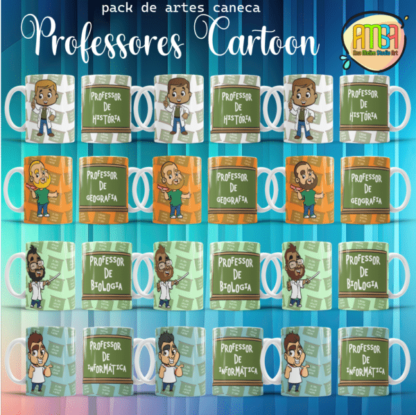 ESTAMPAS PROFESSORES CARTOON CANECAS - Image 3