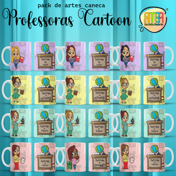 ESTAMPAS PROFESSORAS CARTOON CANECAS - Image 3