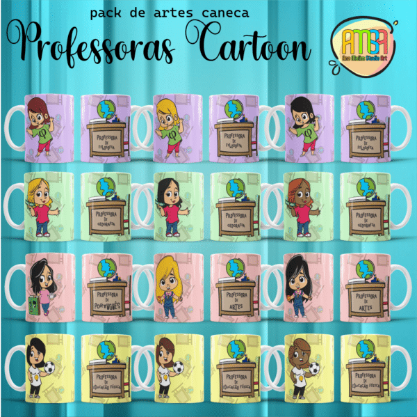 ESTAMPAS PROFESSORAS CARTOON CANECAS - Image 9