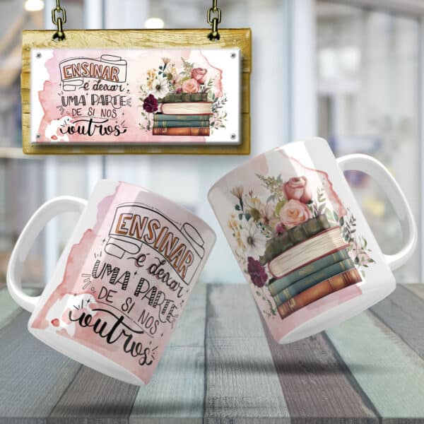 ESTAMPAS PROFESSORA LIVROS CANECAS