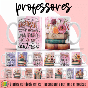 ESTAMPAS PROFESSORA LIVROS CANECAS