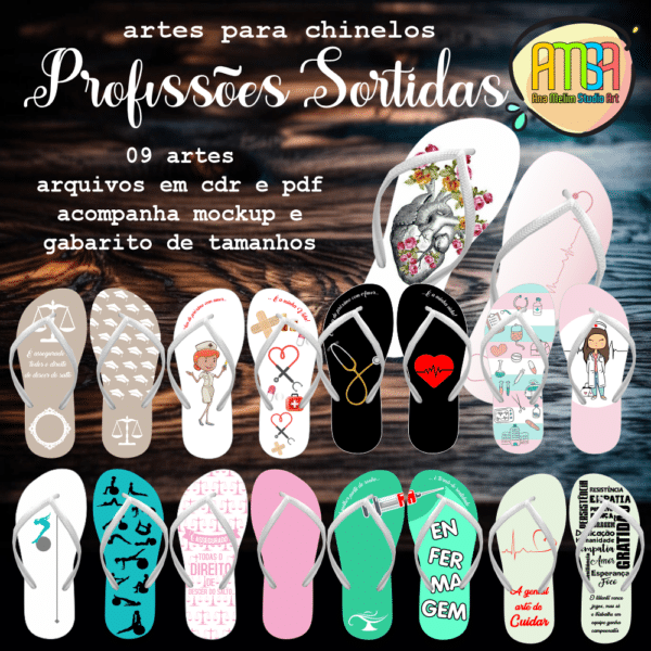 ESTAMPAS PROFISSÕES SORTIDAS CHINELOS