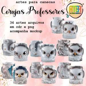 ESTAMPAS PROFESSOR CORUJA 3D CANECAS