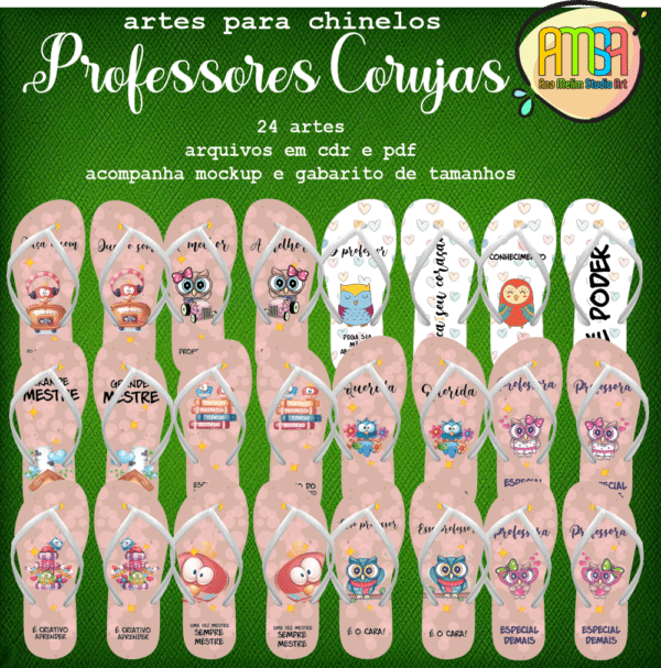 ESTAMPAS PROFESSORES CORUJAS CHINELOS