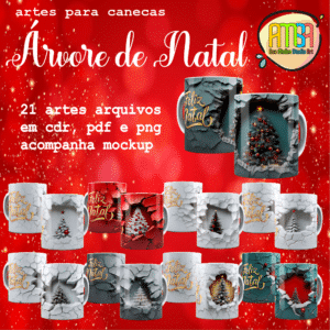 ESTAMPAS ÁVORE DE NATAL 3D CANECAS