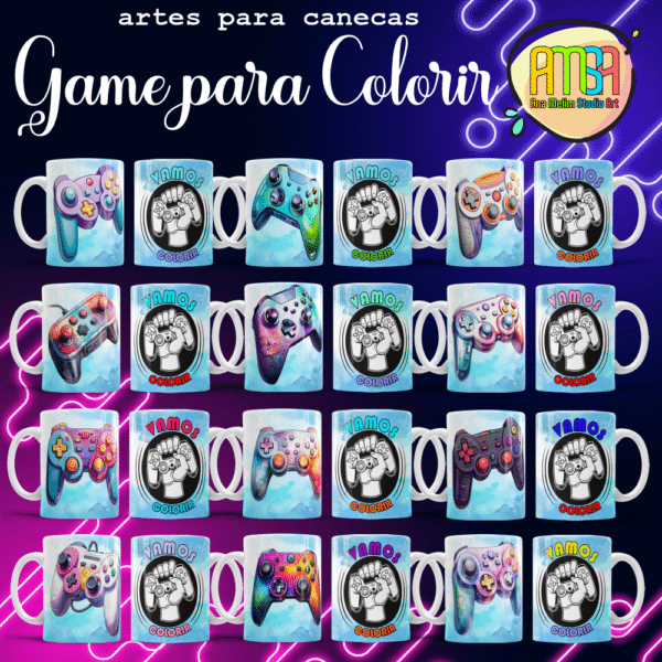 ESTAMPAS GAMER PARA COLORIR CANECAS - Image 2