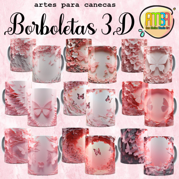 ESTAMPAS BORBOLETAS 3D CANECAS - Image 4