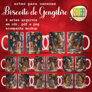 ESTAMPAS BISCOITO DE GENGIBRE CANECAS NATAL