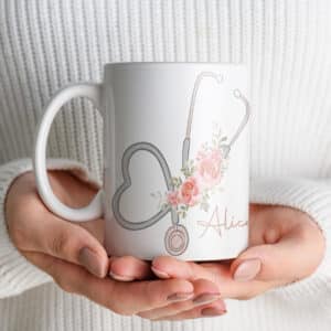 ESTAMPA MÉDICA FLORAL CANECAS