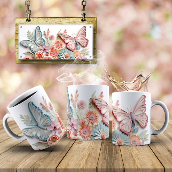 ESTAMPAS BORBOLETINHAS 3D CANECAS - Image 2