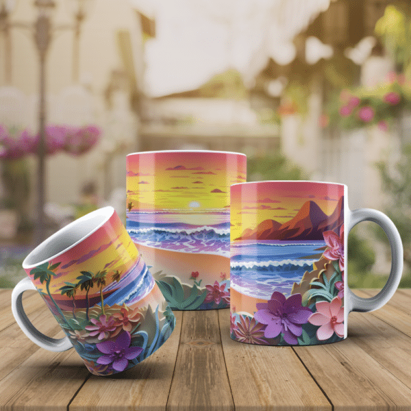 ESTAMPAS PRAIA COLORIDA 3D CANECAS - Image 2