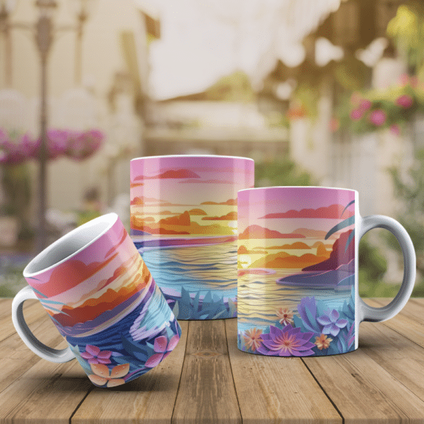 ESTAMPAS PRAIA COLORIDA 3D CANECAS - Image 3