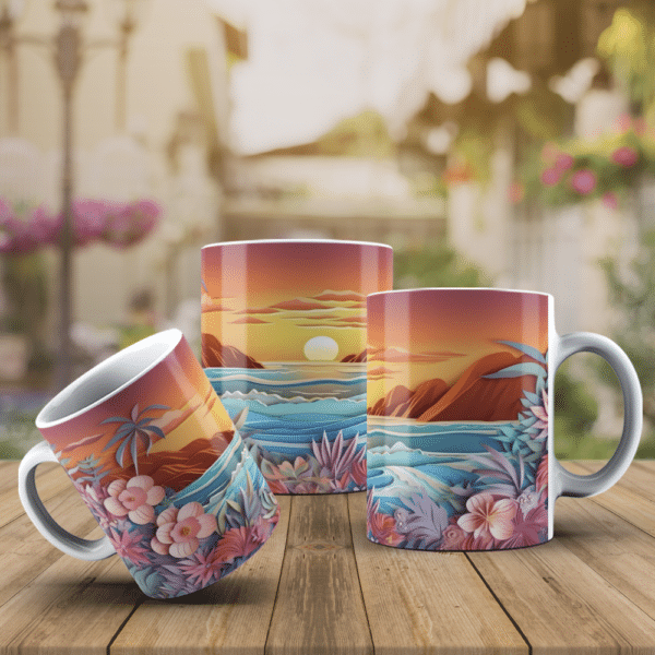 ESTAMPAS PRAIA COLORIDA 3D CANECAS - Image 4