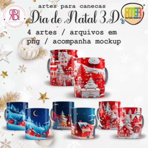 ESTAMPA DIA DE NATAL 3D CANECAS