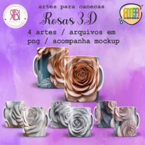 ESTAMPAS ROSAS 3D CANECAS