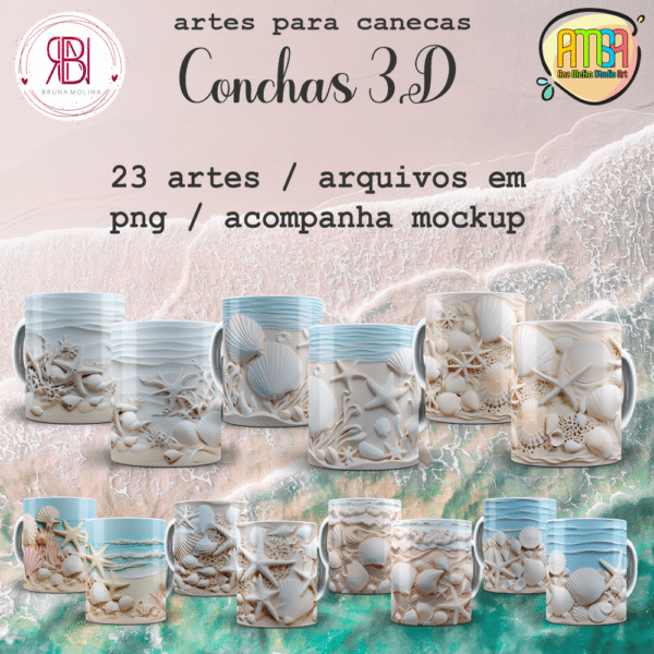 ESTAMPAS CONCHAS 3D CANECAS