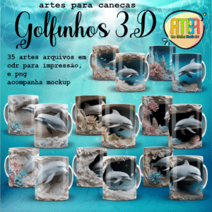ESTAMPAS GOLFINHOS 3D CANECAS