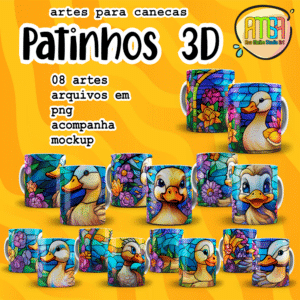 PACOTE PATINHOS 3D CANECAS