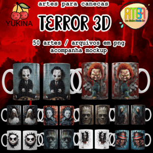 ESTAMPAS TERROR 3D ANA MELIM E YUKINA PARA CANECAS