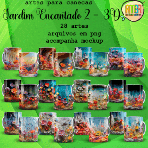 ESTAMPAS JARDIM ENCANTADO 2 3D CANECAS