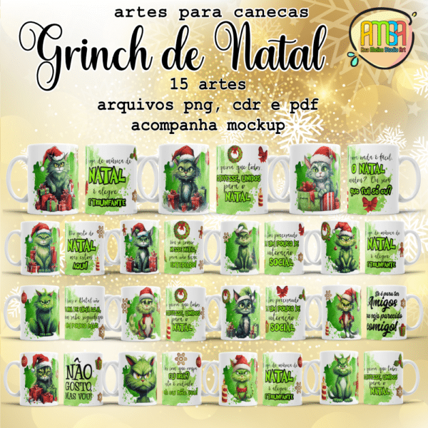 ESTAMPAS GRINCH DE NATAL CANECAS
