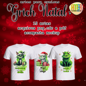 ESTAMPAS GRINCH DE NATAL CAMISAS