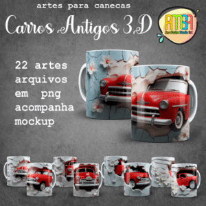 ESTAMPAS CARROS ANTIGOS 3D CANECAS