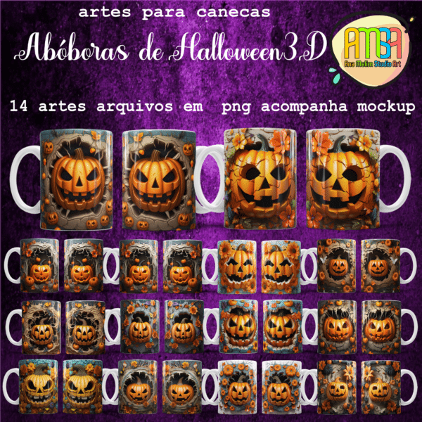 ESTAMPAS ABÓBORA DE HALLOWEEN CANECAS