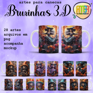 ESTAMPAS BRUXINHAS 3D CANECAS