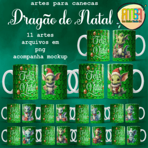 ESTAMPAS DRAGÃO DE NATAL CANECAS