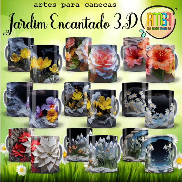 ESTAMPAS JARDIM ENCANTADO 3D CANECAS - Imagem 2