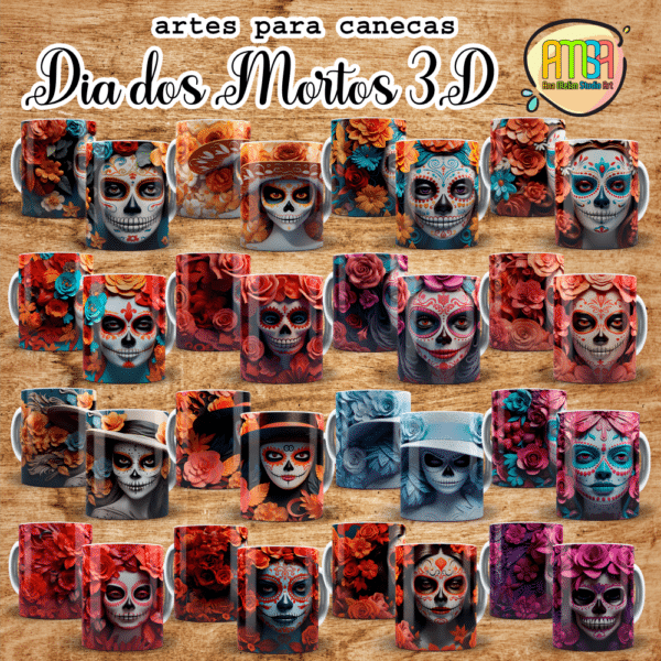 ESTAMPAS DIA DOS MORTOS 3D CANECAS - Image 2