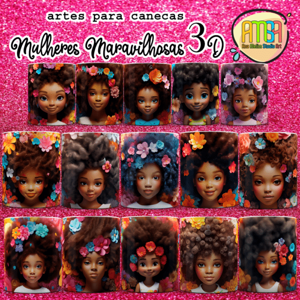 PACOTE MULHERES MARAVILHOSAS 3D CANECAS - Image 2