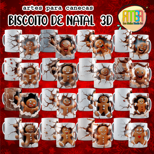 ESTAMPAS BONECOS DE NATAL 3D CANECAS - Image 2