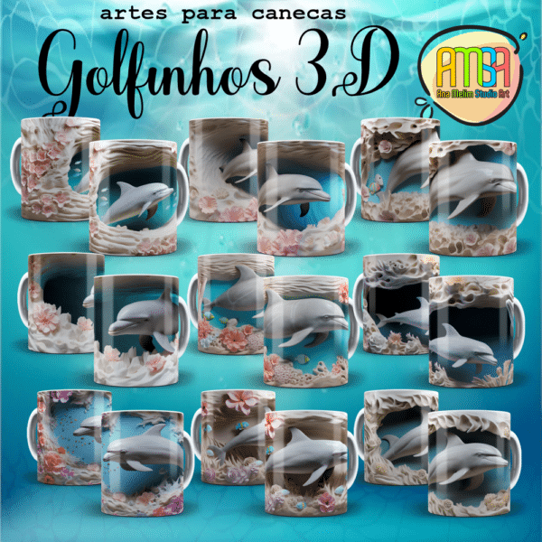 ESTAMPAS GOLFINHOS 3D CANECAS - Image 2