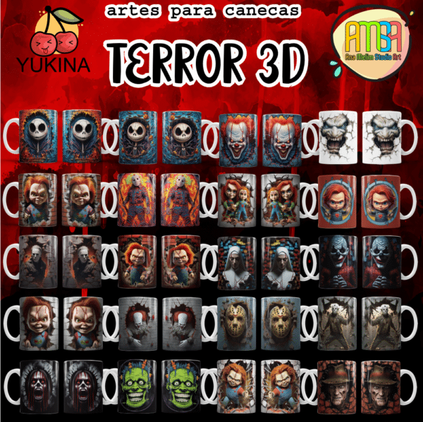 ESTAMPAS TERROR 3D ANA MELIM E YUKINA PARA CANECAS - Image 2