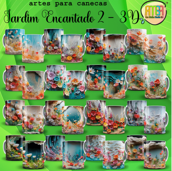 ESTAMPAS JARDIM ENCANTADO 2 3D CANECAS - Image 2
