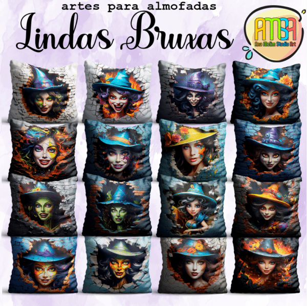 ESTAMPAS LINDAS BRUXAS ALMOFADAS - Image 2