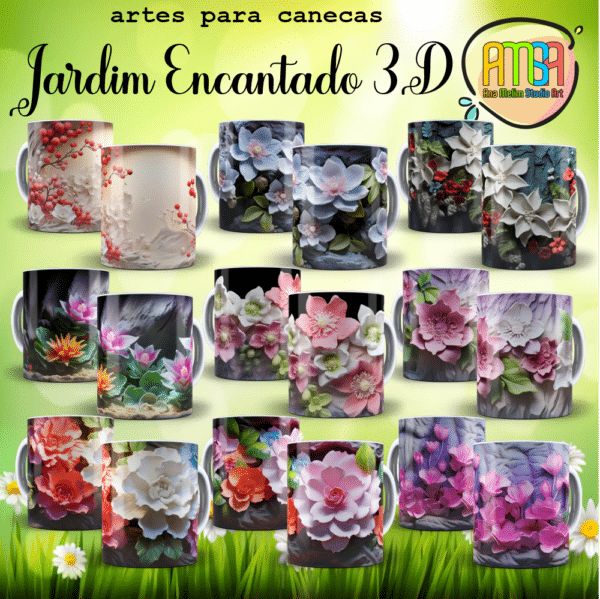 ESTAMPAS JARDIM ENCANTADO 3D CANECAS - Imagem 3