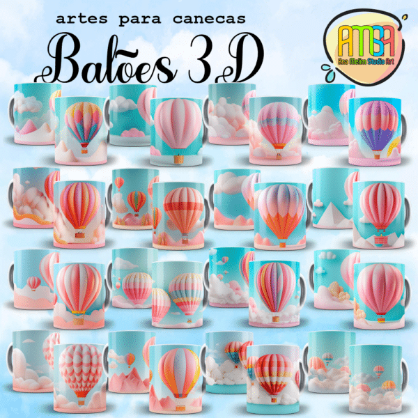 ESTAMPAS BALÕES 3D CANECAS - Image 3