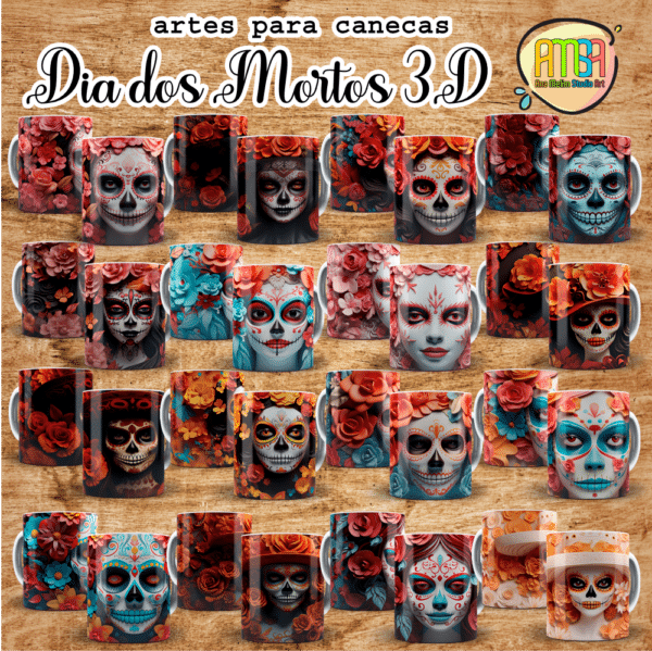 ESTAMPAS DIA DOS MORTOS 3D CANECAS - Image 3