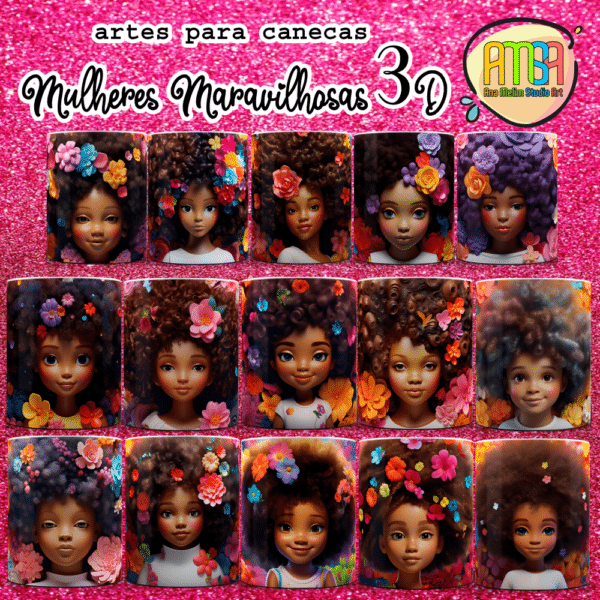 PACOTE MULHERES MARAVILHOSAS 3D CANECAS - Image 3