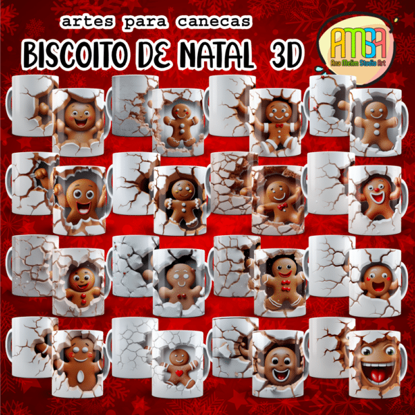 ESTAMPAS BONECOS DE NATAL 3D CANECAS - Image 3