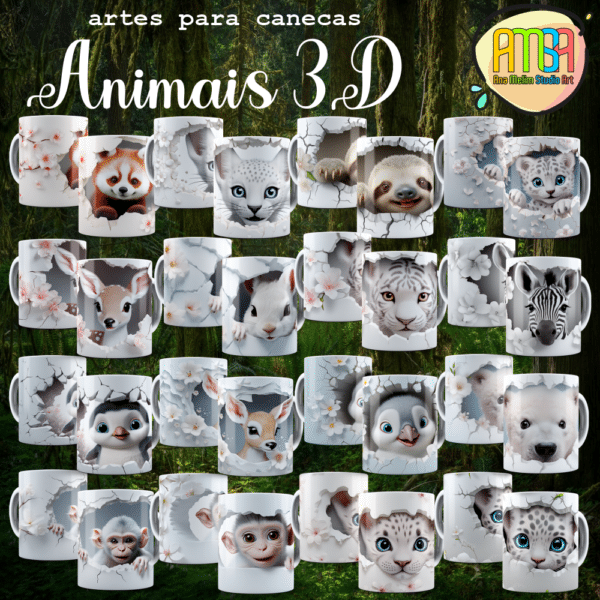ESTAMPAS ANIMAIS 3D CANECAS - Image 4