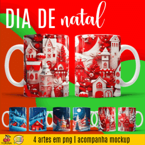 ESTAMPA DIA DE NATAL 3D CANECAS