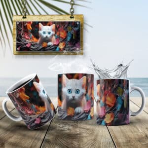 ESTAMPAS GATINHOS 3D CANECAS